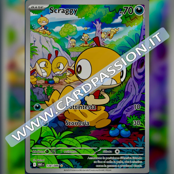 138/086 Scraggy Illustrazione Rara | Fuoco Bianco