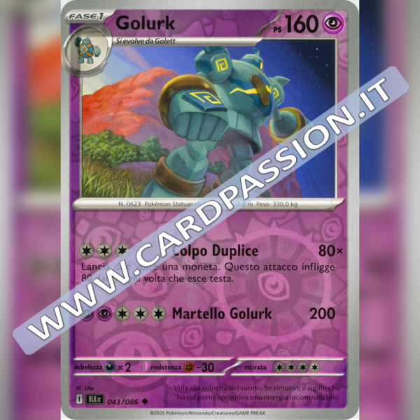 043/086 Golurk Reverse | Luce Nera