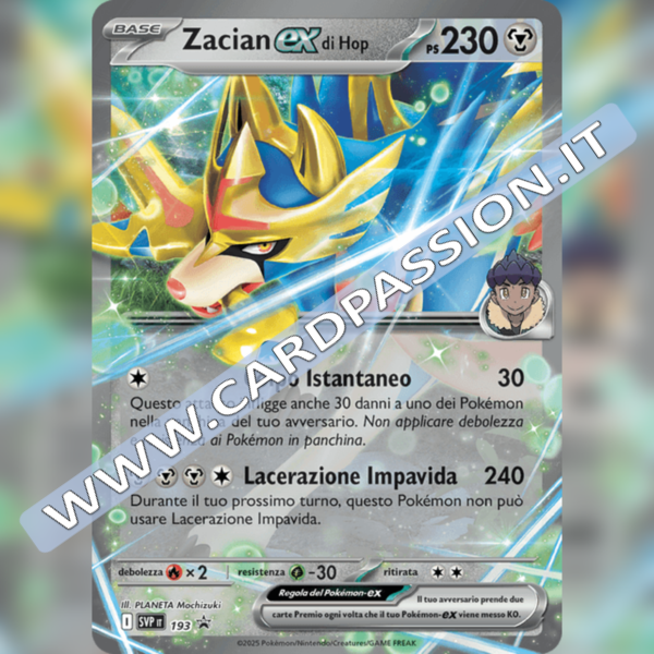 SVP193 Zacian Ex di Hop | Carta Gigante 13,3 X 18,2cm