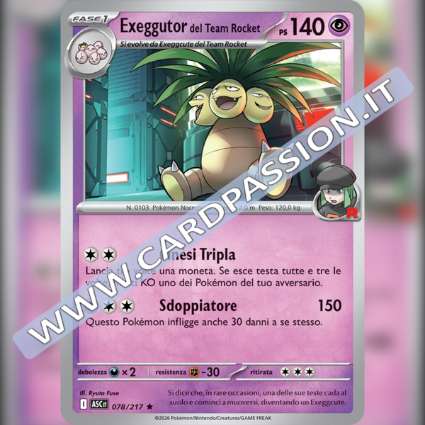 078/217 Exeggutor del Team Rocket Holo | Ascesa Eroica