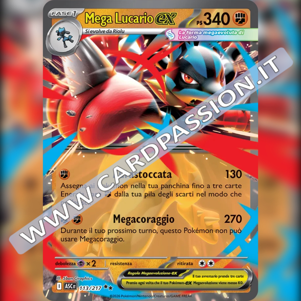 113/217 Mega Lucario ex | Ascesa Eroica