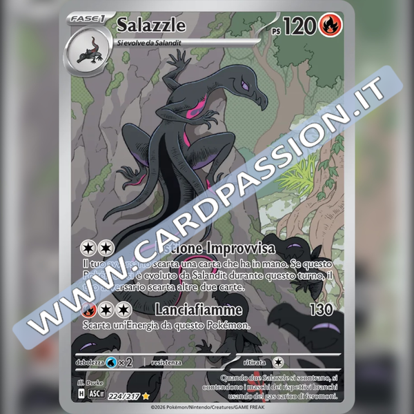 224/217 Salazzle Illustrazione Rara | Ascesa Eroica