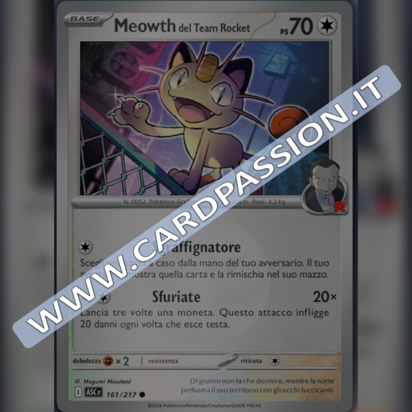 161/217 Meowth del Team Rocket Reverse | Ascesa Eroica