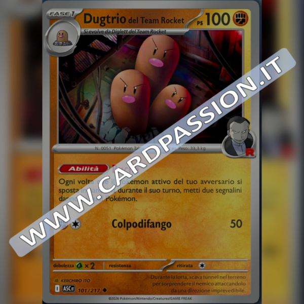 101/217 Dugtrio del Team Rocket Poke Ball Reverse | Ascesa Eroica