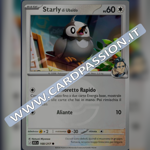 168/217 Starly di Ubaldo Poke Ball Reverse | Ascesa Eroica
