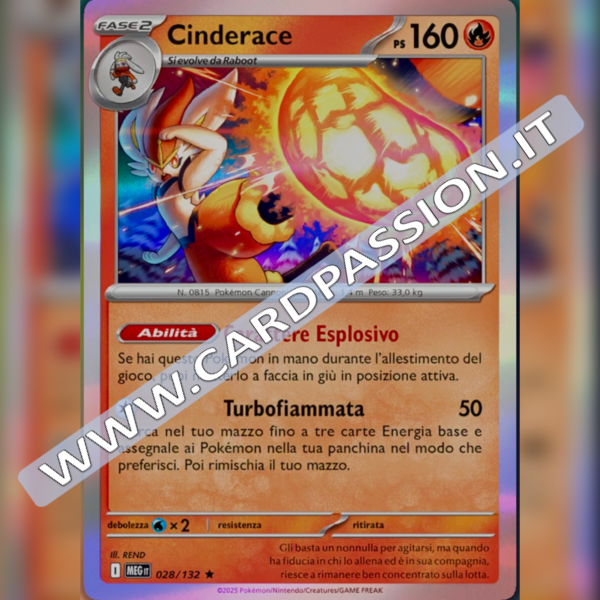 028/132 Cinderace Holo | Megaevoluzione