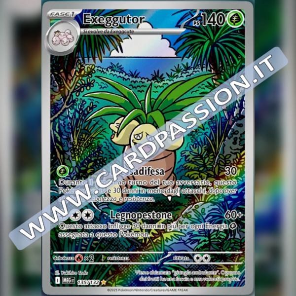 135/132 Exeggutor Illustrazione Rara | Megaevoluzione