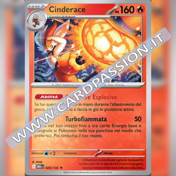028/132 Cinderace Reverse | Megaevoluzione