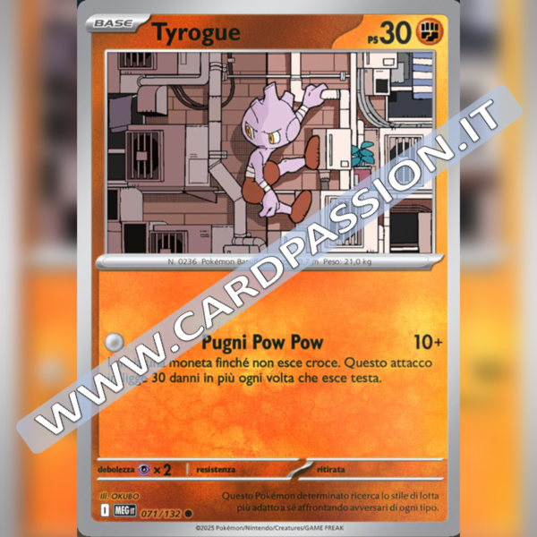 071/132 Tyrogue Reverse | Megaevoluzione