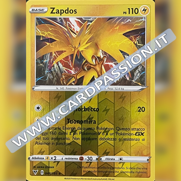 048/185 Zapdos Rara Reverse | Voltaggio Sfolgorante - Card Passion