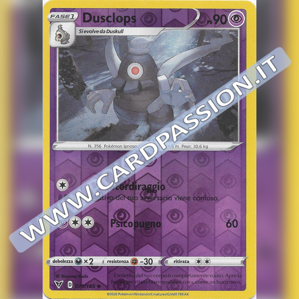 070/185 Dusclops Reverse | Voltaggio Sfolgorante - Card Passion