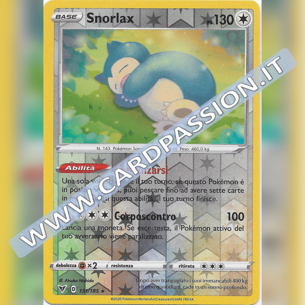 131/185 Snorlax Reverse | Voltaggio Sfolgorante - Card Passion