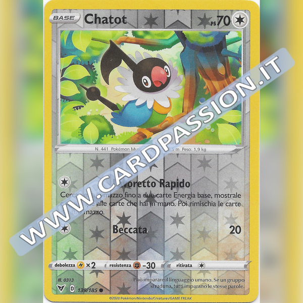 139/185 Chatot Reverse | Voltaggio Sfolgorante - Card Passion