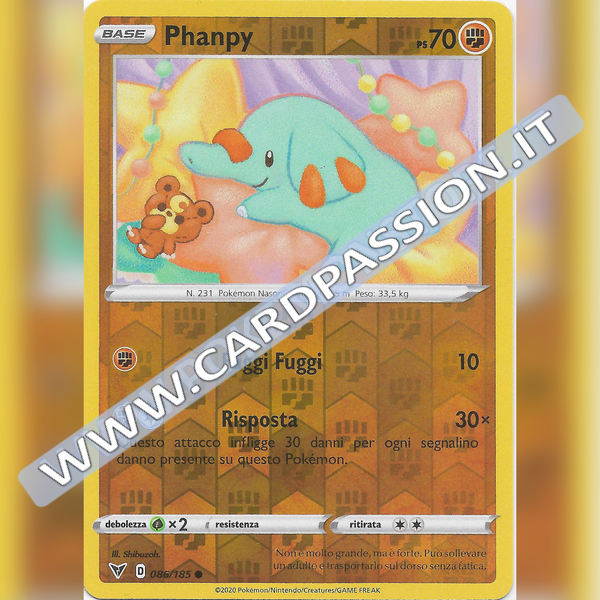 086/185 Phanpy Reverse | Voltaggio Sfolgorante - Card Passion