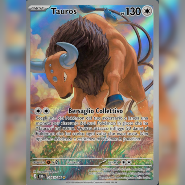 096/086 Tauros Illustrazione Rara | Caos Nascente