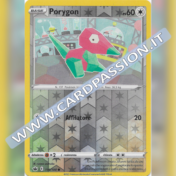 116/198 Porygon Reverse | Regno Glaciale - Card Passion