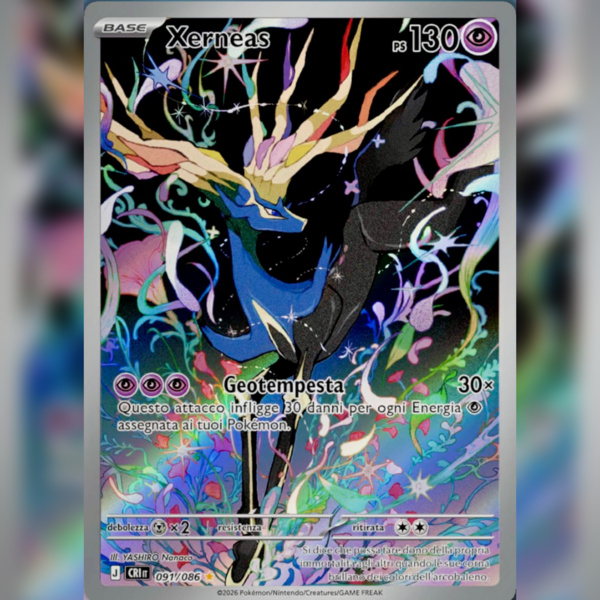 091/086 Xerneas Illustrazione Rara | Caos Nascente