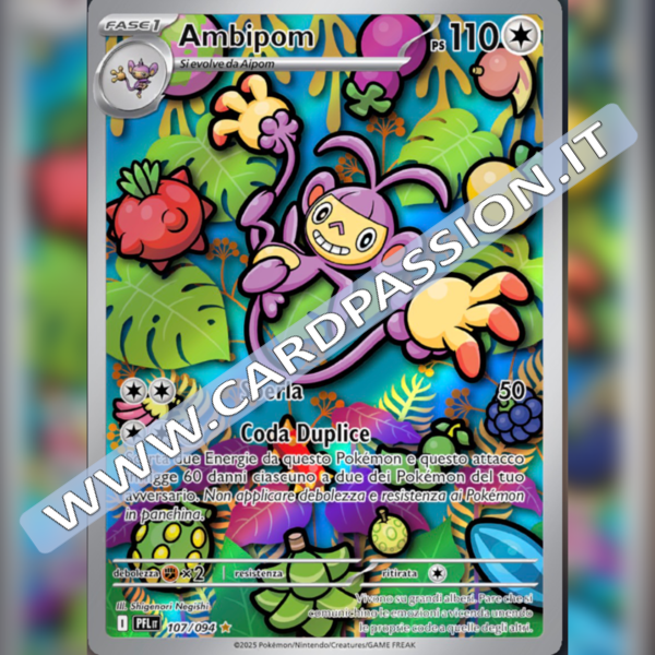 107/094 Ambipom Illustrazione Rara | Fiamme Spettrali