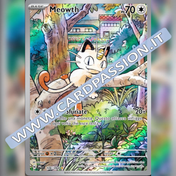 106/094 Meowth Illustrazione Rara | Fiamme Spettrali