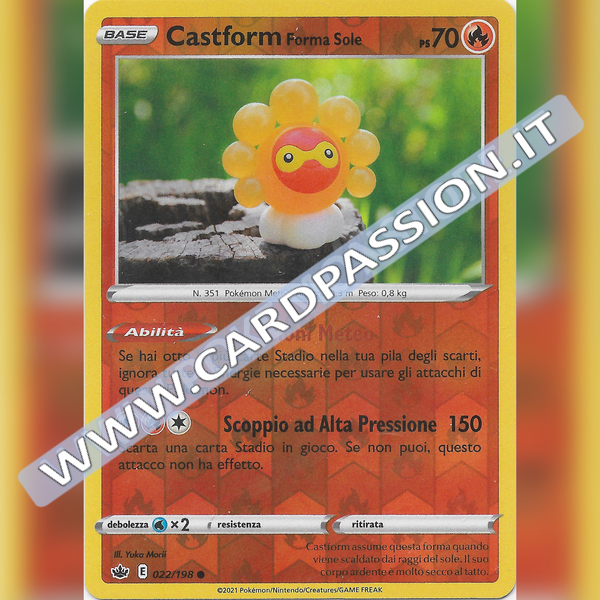 022/198 Castform Forma Sole Reverse | Regno Glaciale - Card Passion