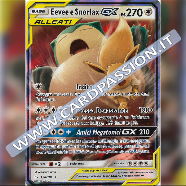 120/181 Eevee e Snorlax GX | Gioco di Squadra - Card Passion