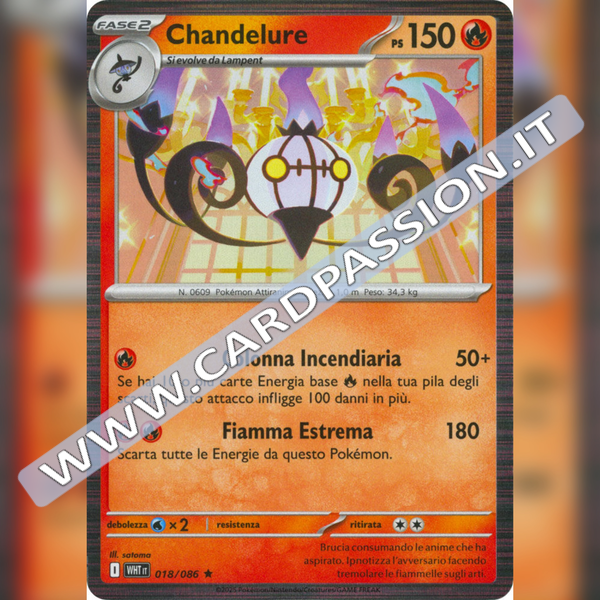 018/086 Chandelure Holo | Fuoco Bianco