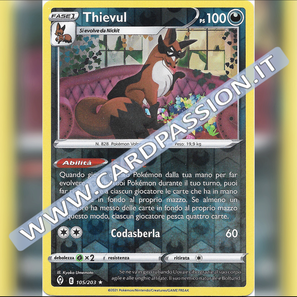 105/203 Thievul Reverse | Evoluzioni Eteree - Card Passion