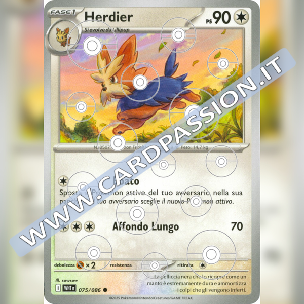 075/086 Herdier Poke Ball Reverse | Fuoco Bianco