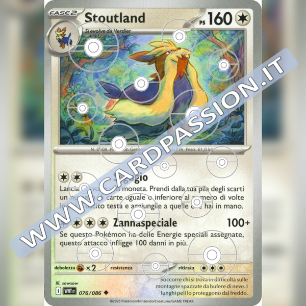 076/086 Stoutland Poke Ball Reverse | Fuoco Bianco