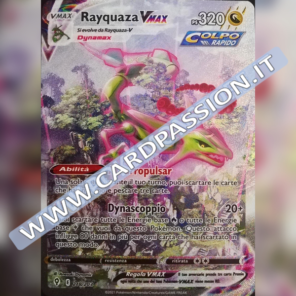 218/203 Rayquaza VMax (Alternative Art) | Evoluzioni Eteree - Card Passion