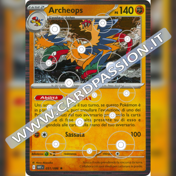 051/086 Archeops Poke Ball Reverse | Fuoco Bianco