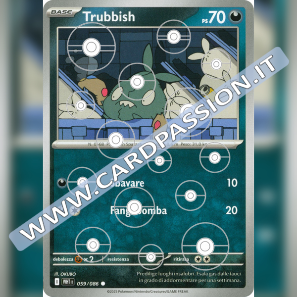 059/086 Trubbish Poke Ball Reverse | Fuoco Bianco