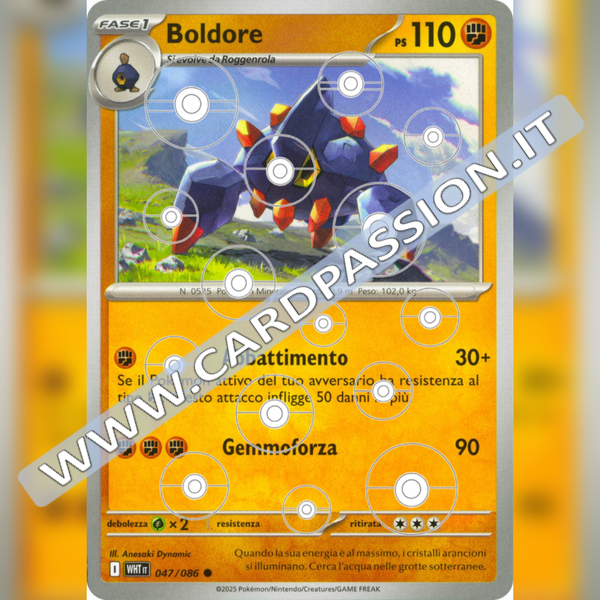 047/086 Boldore Poke Ball Reverse | Fuoco Bianco