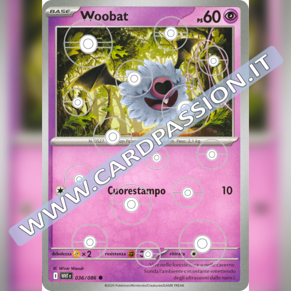 036/086 Woobat Poke Ball Reverse | Fuoco Bianco