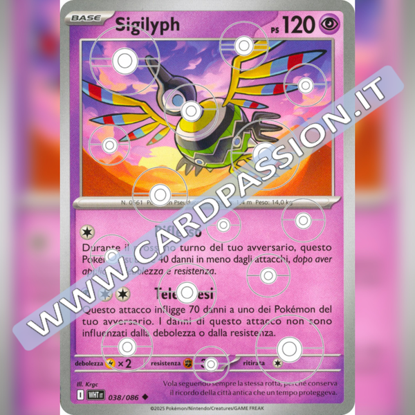 038/086 Sigilyph Poke Ball Reverse | Fuoco Bianco