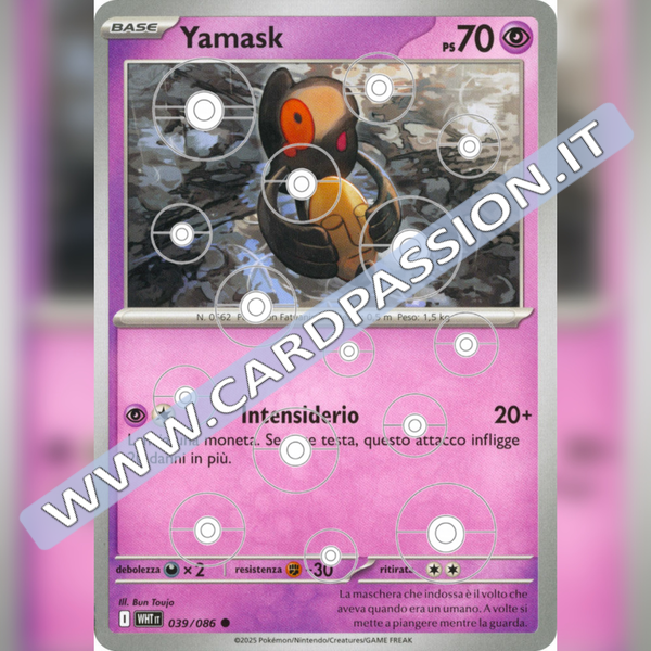 039/086 Yamask Poke Ball Reverse | Fuoco Bianco