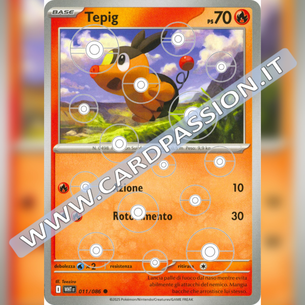 011/086 Tepig Poke Ball Reverse | Fuoco Bianco