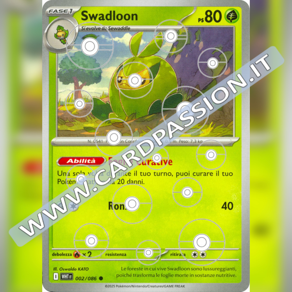 002/086 Swadloon Poke Ball Reverse | Fuoco Bianco