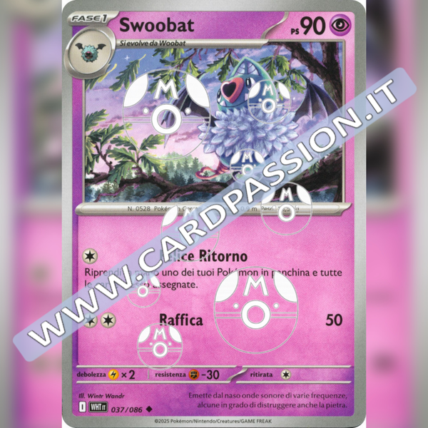 037/086 Swoobat Master Ball Reverse | Fuoco Bianco