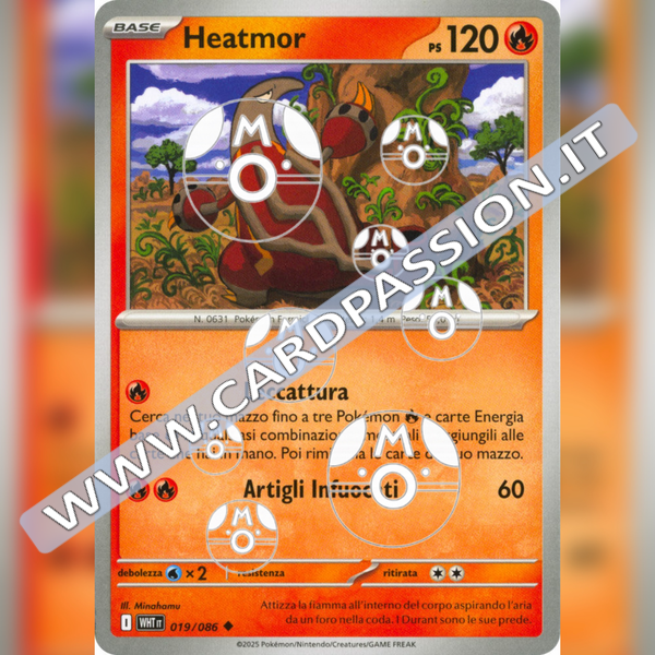 019/086 Heatmor Master Ball Reverse | Fuoco Bianco