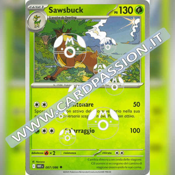 007/086 Sawsbuck Master Ball Reverse | Fuoco Bianco