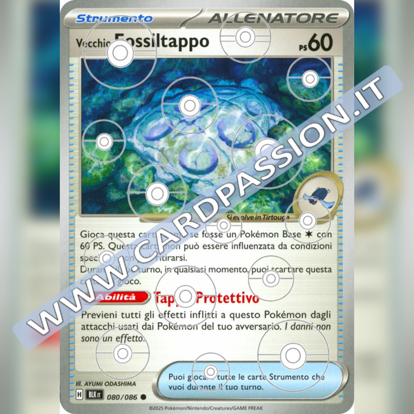 080/086 Vecchio Fossiltappo Poke Ball Reverse | Luce Nera