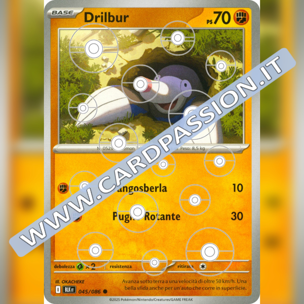 045/086 Drilbur Poke Ball Reverse | Luce Nera