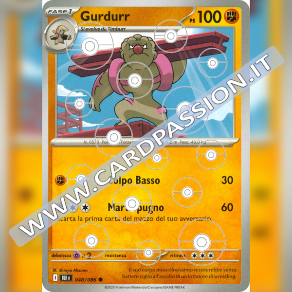 048/086 Gurdurr Poke Ball Reverse | Luce Nera