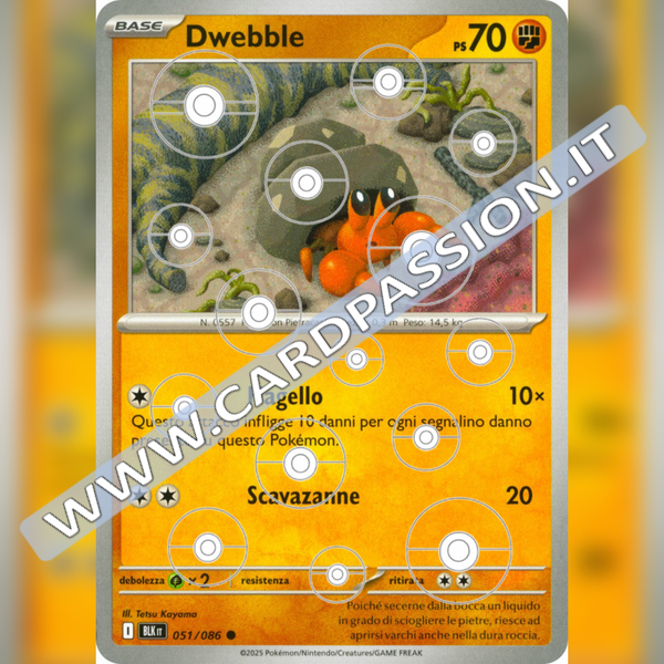 051/086 Dwebble Poke Ball Reverse | Luce Nera