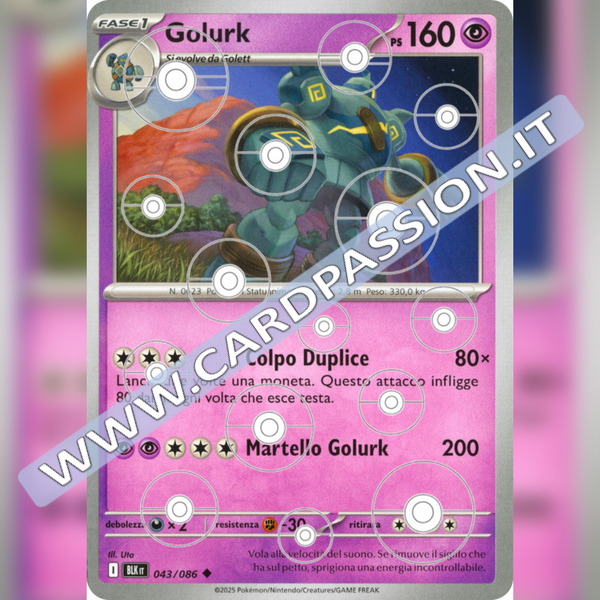 043/086 Golurk Poke Ball Reverse | Luce Nera