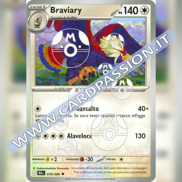 078/086 Braviary Master Ball Reverse | Luce Nera