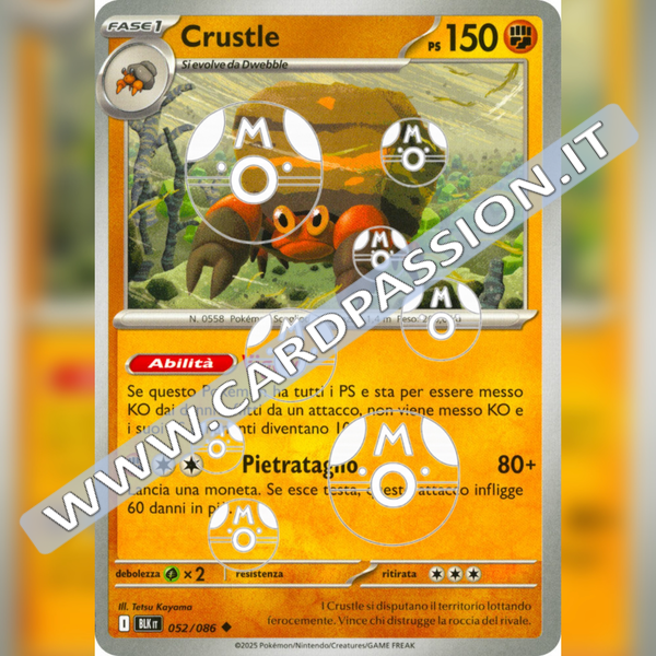 052/086 Crustle Master Ball Reverse | Luce Nera