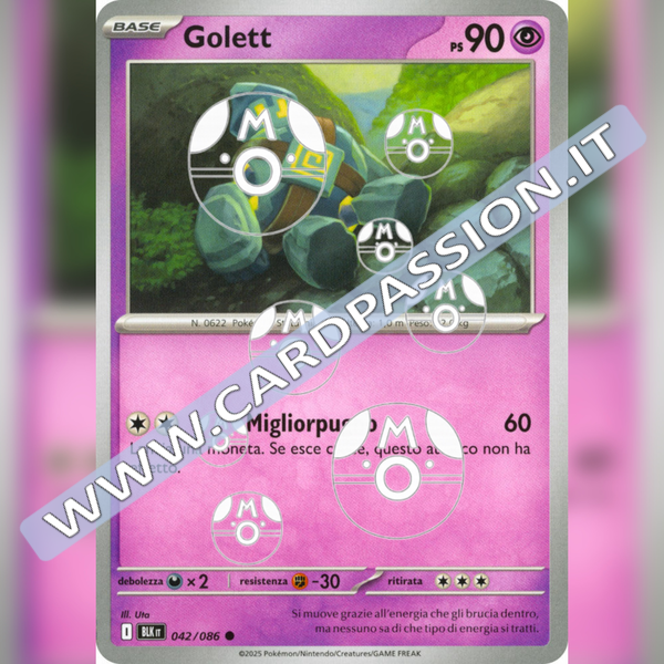 042/086 Golett Master Ball Reverse | Luce Nera