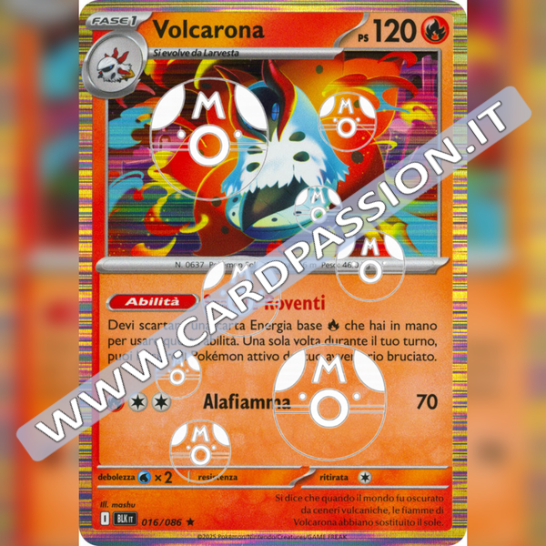 016/086 Volcarona Master Ball Reverse | Luce Nera
